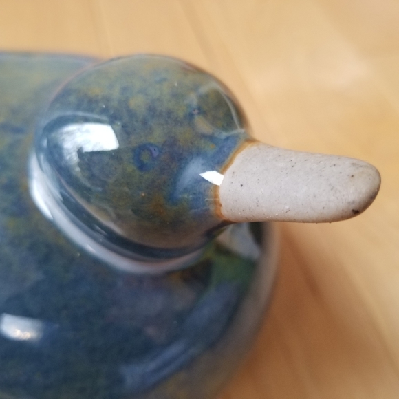 🌻Art Pottery Blue Speckled Glaze Bird Duck - Picture 4 of 7